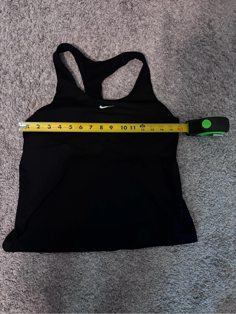 ⚡️FLASH SALE Nike Black Racerback Tank w White Swoosh & build in bra. Size Large - Picture 6 of 8